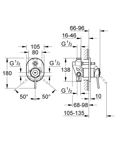 Смеситель для душа  Grohe Bauclassic 29047000 хром Смеситель для душа  Grohe Bauclassic 29047000 хром