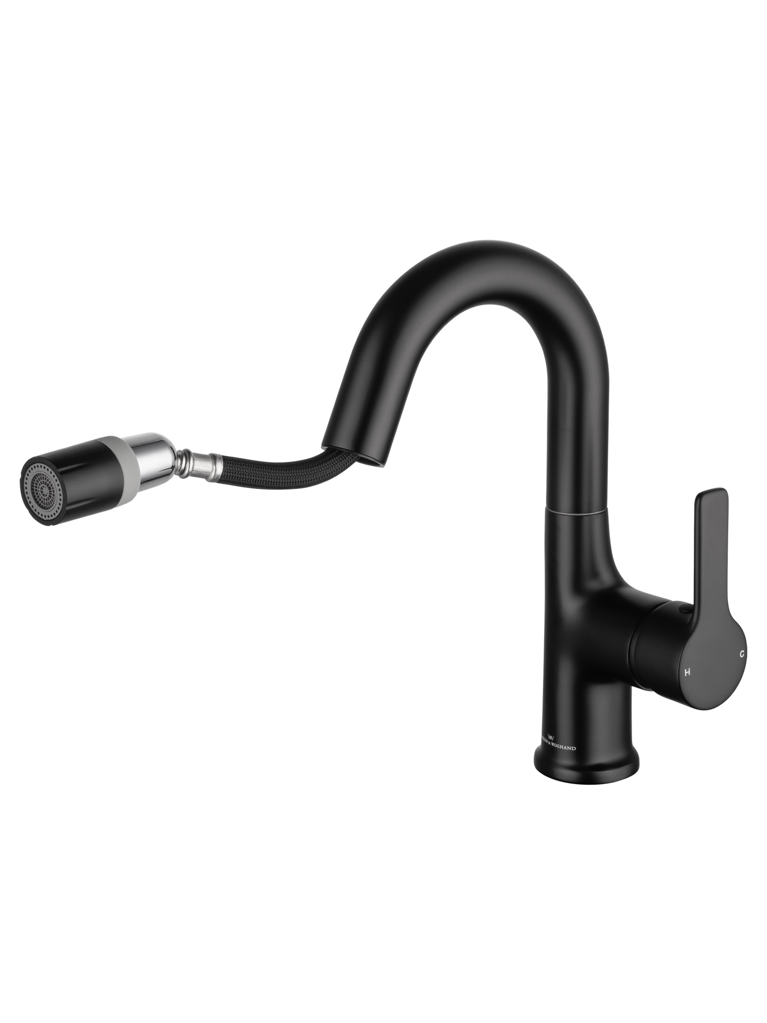 Смеситель для раковины с гигиеническим душем Wonzon & Woghand WW-FE01L212-MB черный матовый