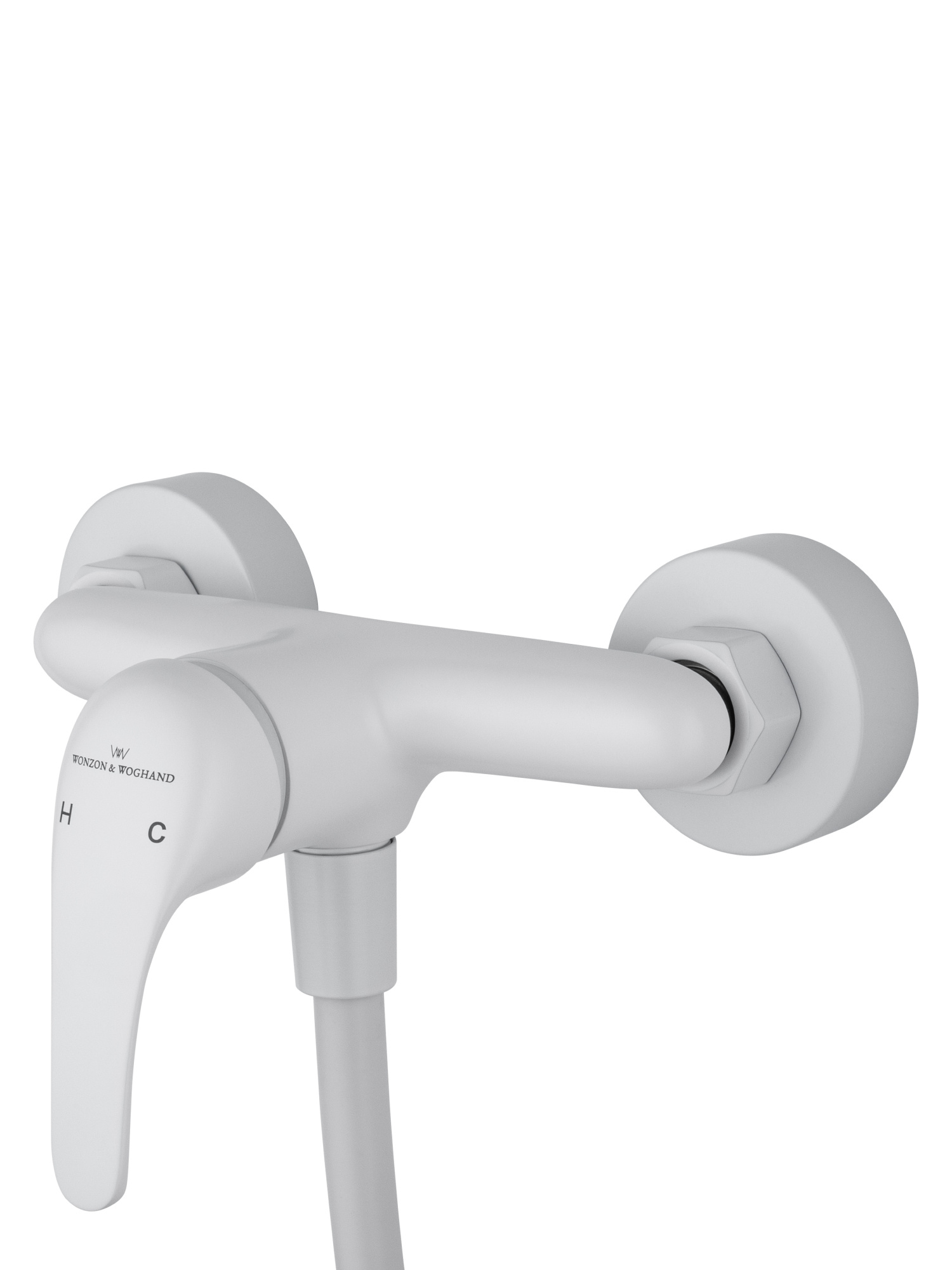 Смеситель для душа с гарнитуром Wonzon & Woghand WW-4540-MW белый матовый