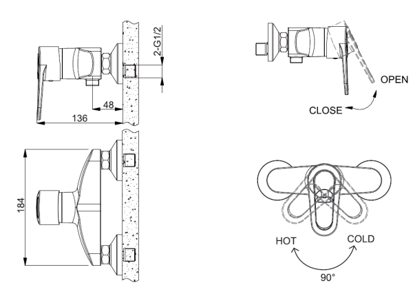 Смеситель для душа Bravat Loop F9124182CP-01-RUS Смеситель для душа Bravat Loop F9124182CP-01-RUS