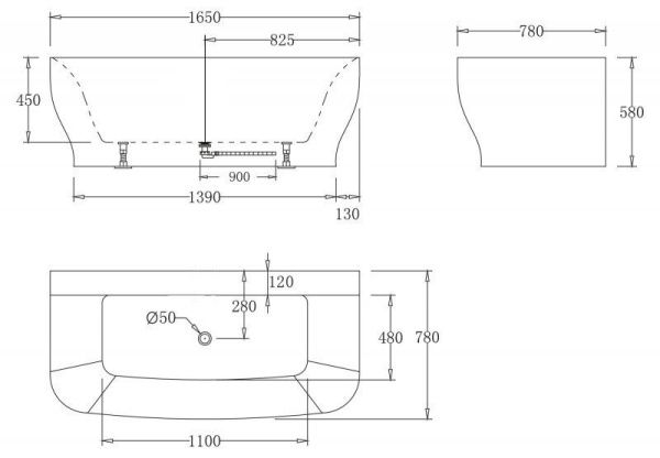 Акриловая ванна 165x78 см BelBagno  BB74-1650-W0 белый Акриловая ванна 165x78 см BelBagno  BB74-1650-W0 белый