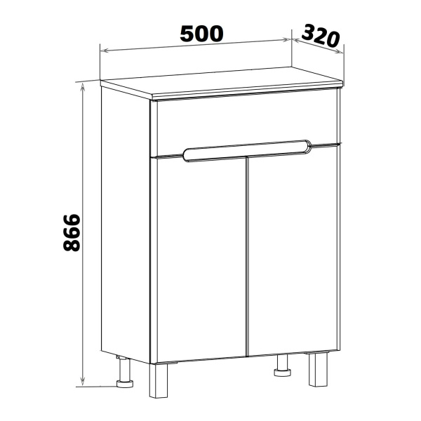 Шкаф Runo Парма 50 см 00-00001050 напольный белый