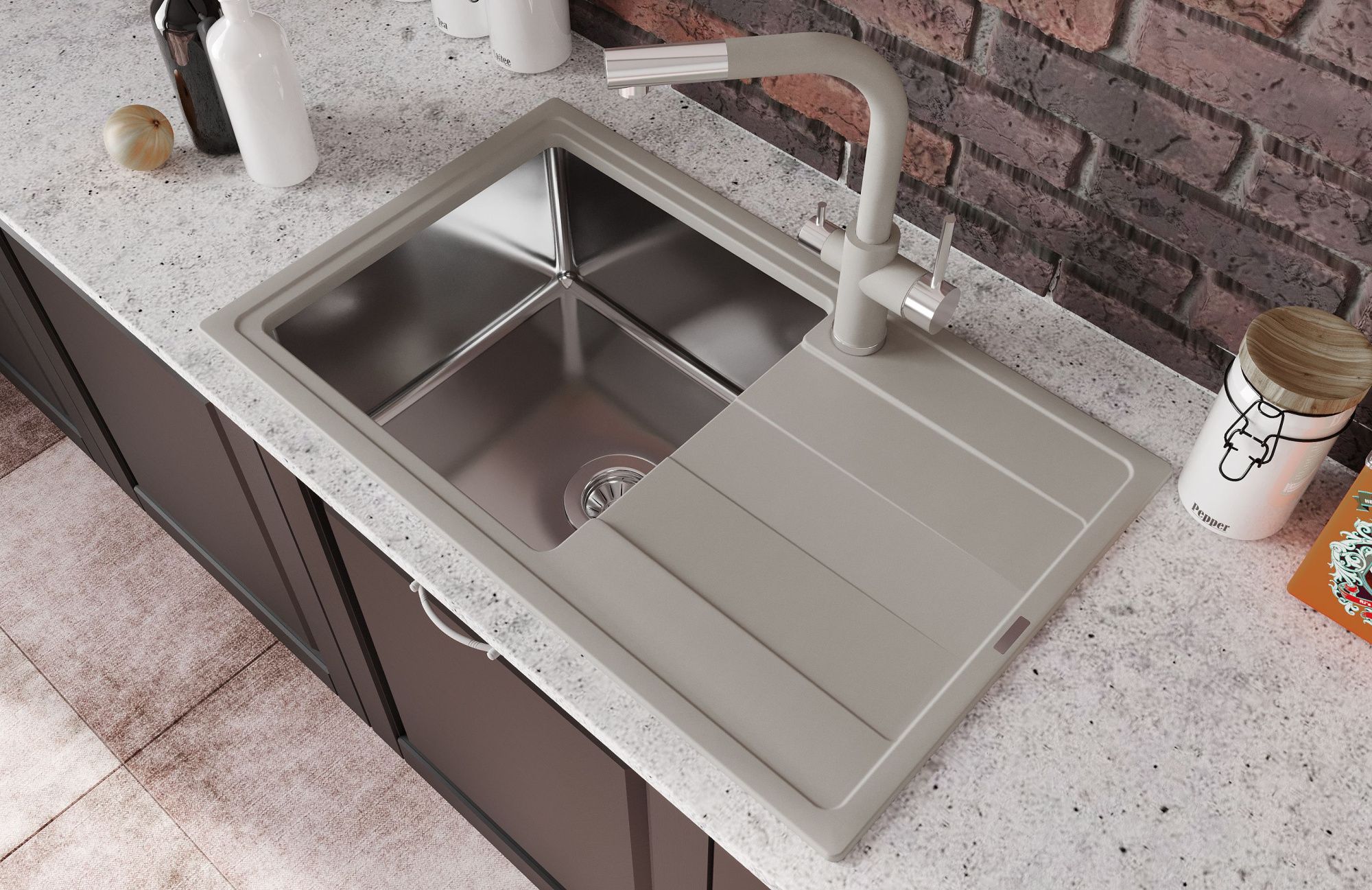 Кухонная мойка комбинированная 78x48 Florentina 21.395.D0780.201 Жасмин Кухонная мойка комбинированная 78x48 Florentina 21.395.D0780.201 Жасмин