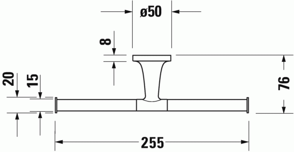 Двойной держатель для туалетной бумаги 26 см DURAVIT Starck T 0099384600 Двойной держатель для туалетной бумаги 26 см DURAVIT Starck T 0099384600