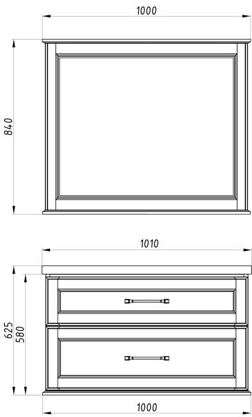 Зеркало 100x84 см Asb-Woodline Венеция 11941 белый Зеркало 100x84 см Asb-Woodline Венеция 11941 белый