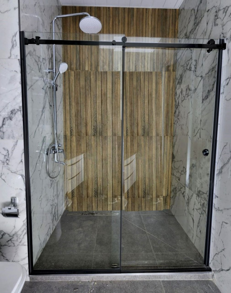 Душевая дверь ADS Sancors WTW 170x195 501WTW.170C.195BL.08 профиль черный