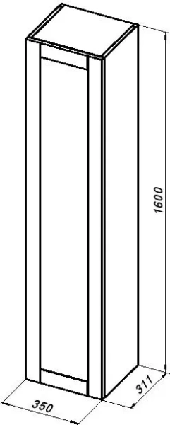 Пенал Aquanet Терра 35x160 см 00313236 подвесной белый
