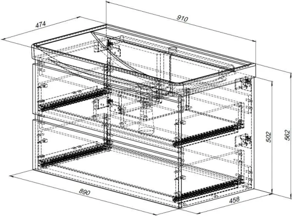 Тумба под раковину Aquanet Вега 90 см 00329592 подвесная маренго