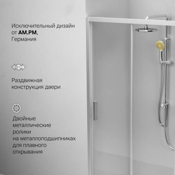 Душевая дверь AM.PM Gem 110x195 W90G-110-1-195MT профиль хром