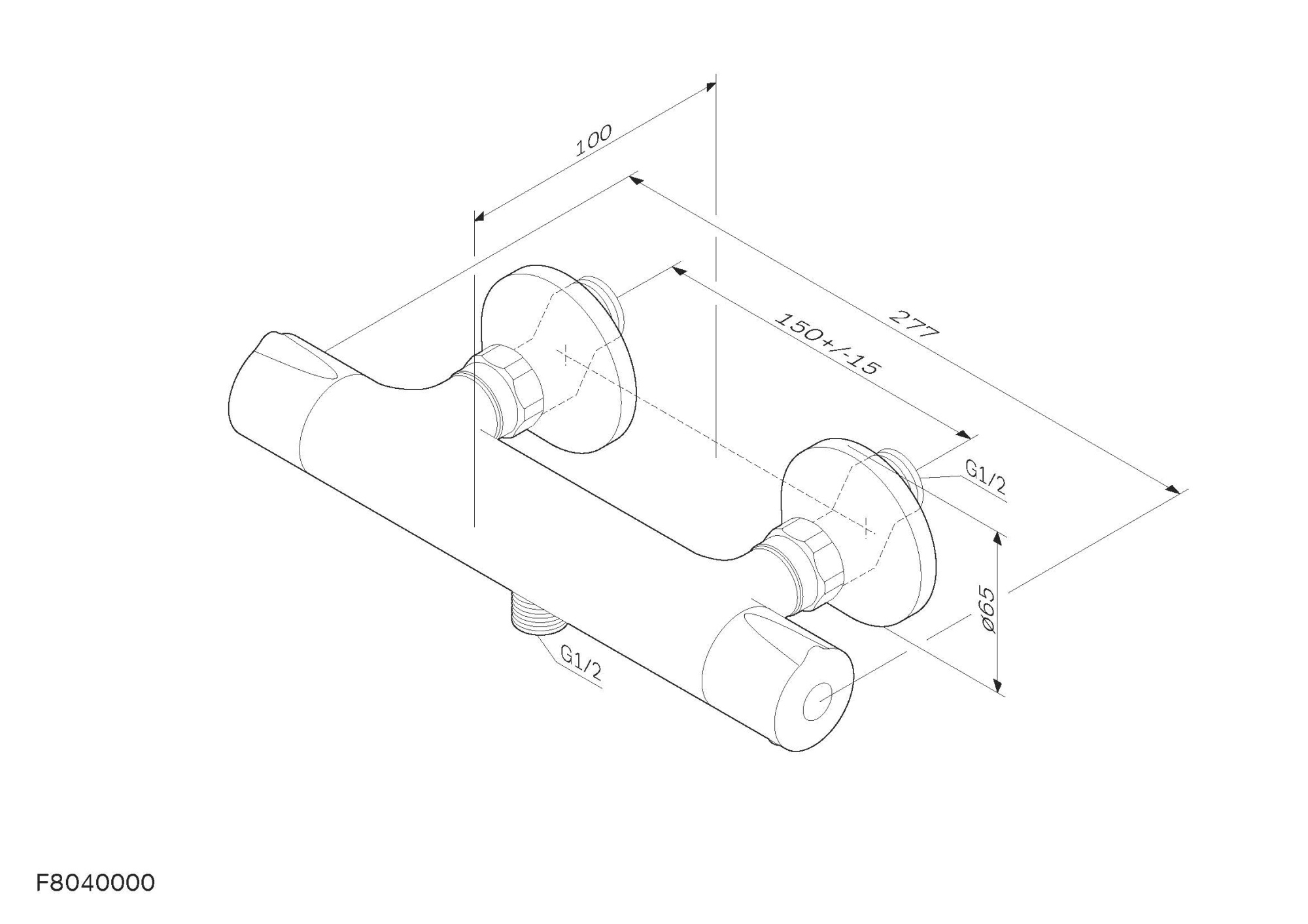 Смеситель для ванны с термостатом Am.Pm Like F8040000 хром глянцевый