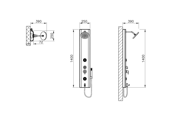 Душевая панель VitrA Move A45811 Душевая панель VitrA Move A45811