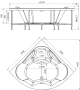 Ванна акриловая Radomir Сандра 150x150 2-01-0-0-1-221 белая угловая с каркасом