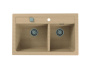 Мойка каменная двойная 79х50 ALVEUS ATROX 1132000 бежевая