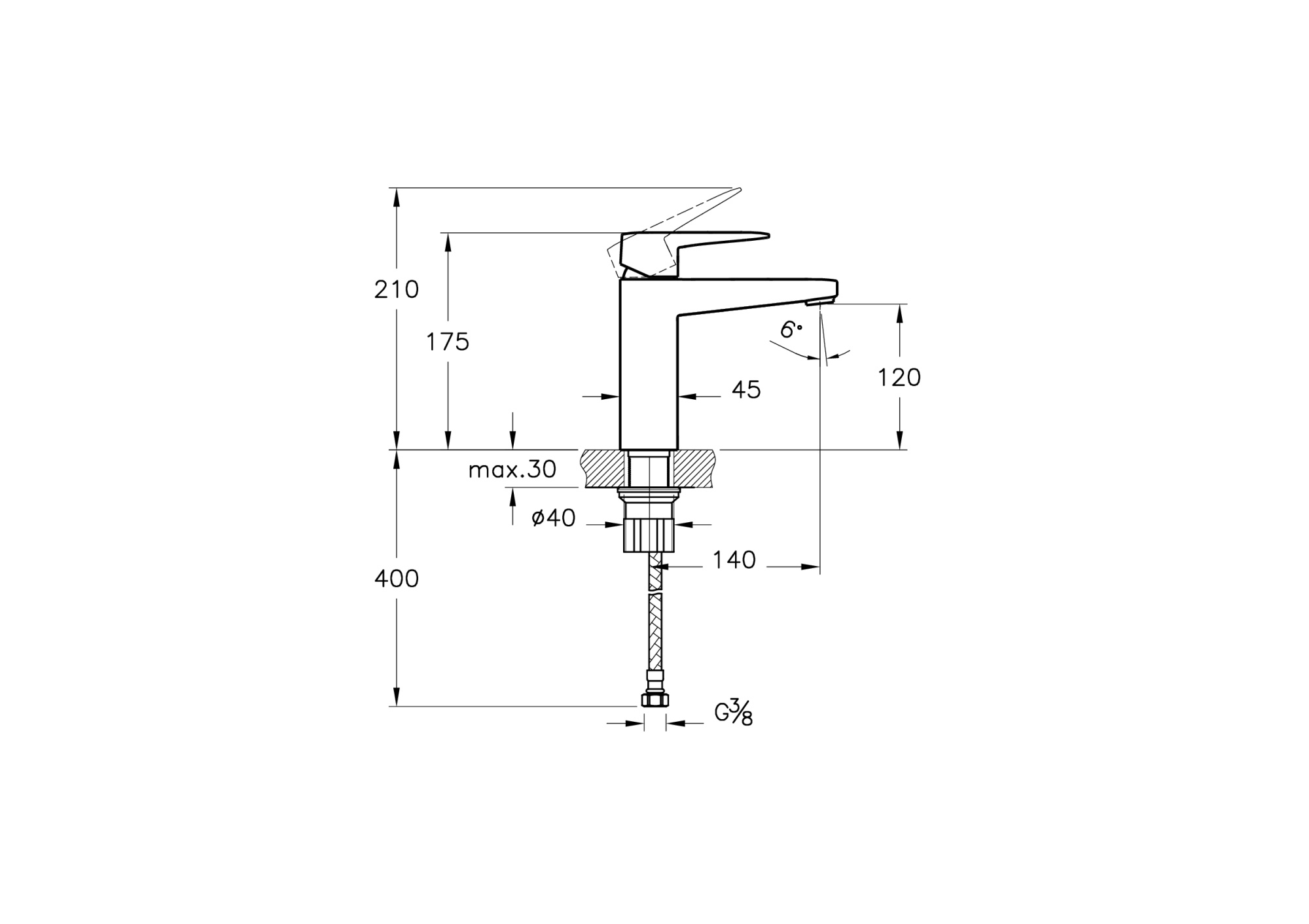 Смеситель для раковины VitrA Root Square A4273136EXP матовый черный