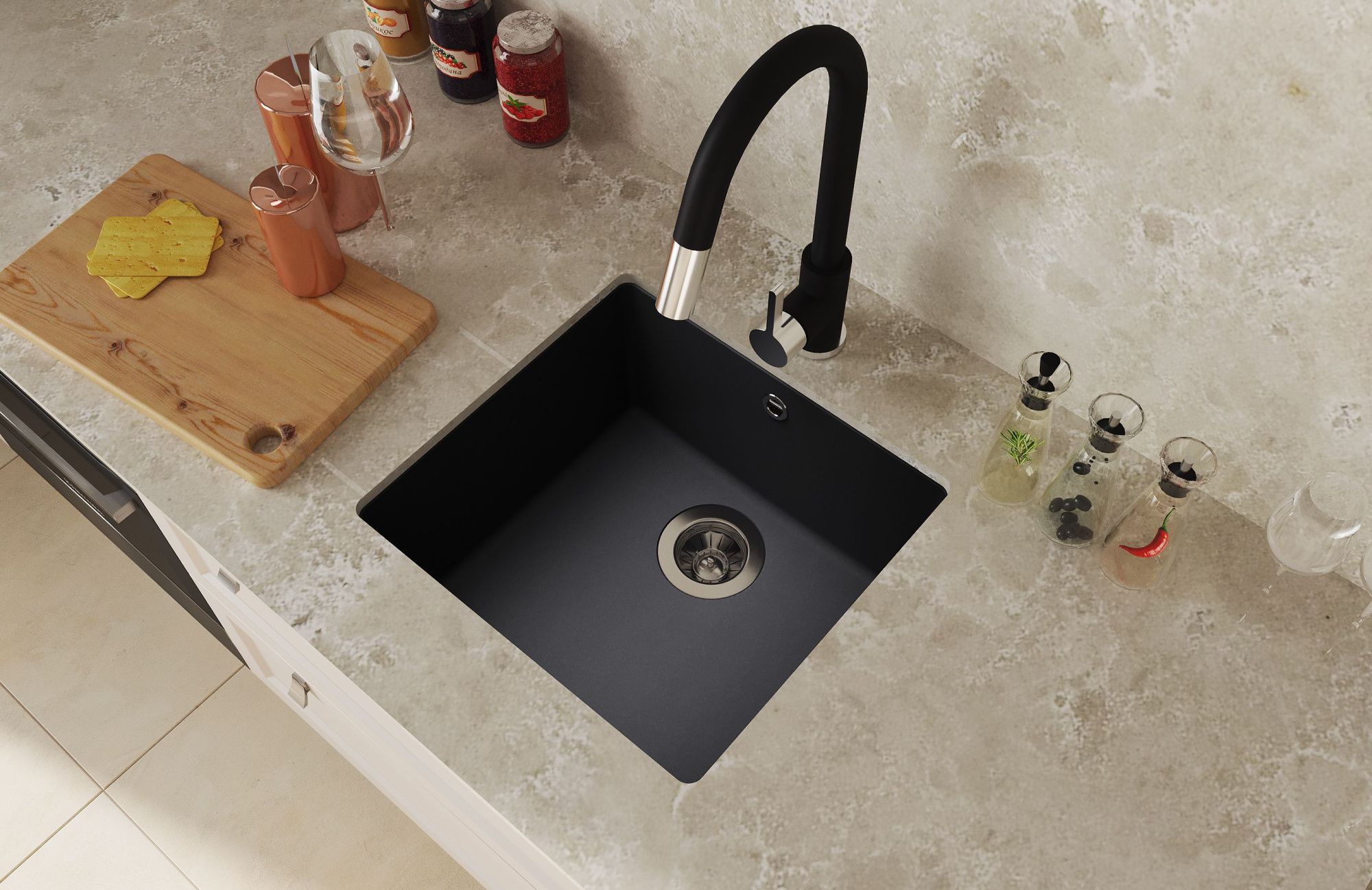 Кухонная мойка подстольная 44x42 Florentina 22.315.C0400.305 Грей