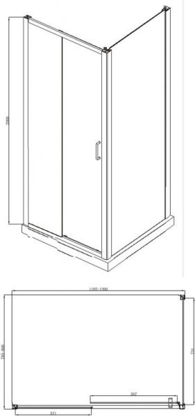 Душевой уголок 120x80x200 Bravat Line BS120.3101A Душевой уголок 120x80x200 Bravat Line BS120.3101A