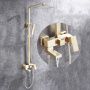 Душевая стойка ABBER Daheim AF8216G с изливом золото матовое Душевая стойка ABBER Daheim AF8216G с изливом золото матовое