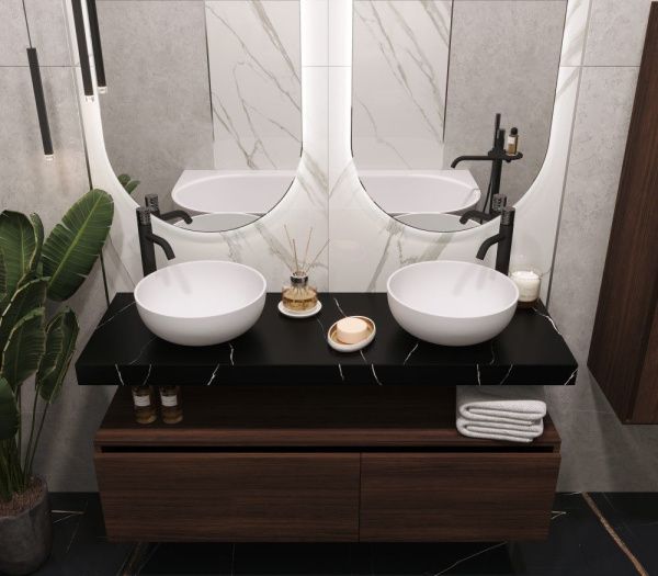 Столешница прямая 140х45 см Armadi Art FLAT NERO MARQUINA 869-140-NM Столешница прямая 140х45 см Armadi Art FLAT NERO MARQUINA 869-140-NM