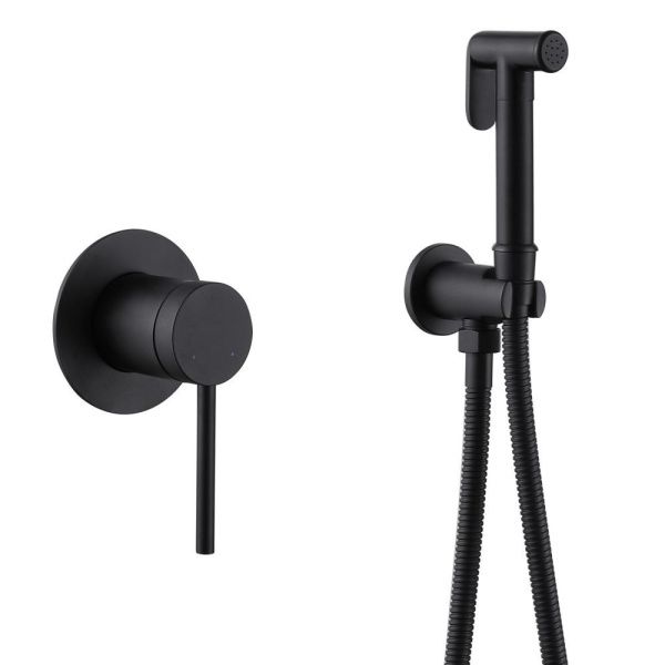 Смеситель с гигиеническим душем ABBER Emotion AF8825B черный матовый Смеситель с гигиеническим душем ABBER Emotion AF8825B черный матовый