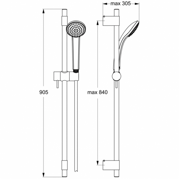 Душевой гарнитур Ideal Standard IDEALRAIN PRO B9831AA Душевой гарнитур Ideal Standard IDEALRAIN PRO B9831AA