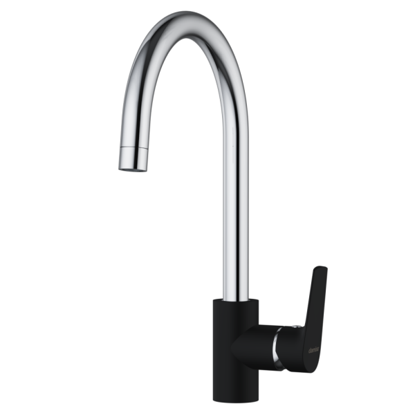 Смеситель для кухонной мойки Damixa Origin Balance 790720000 черный с хромом глянцевый