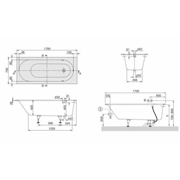 Ванна квариловая Villeroy & Boch Oberon UBQ177OBE2V-01