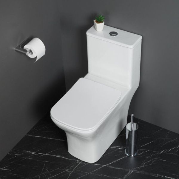 Унитазмоноблок безободковый с сиденьем  BelBagno NEON BB8617CPR-MN/SC Унитазмоноблок безободковый с сиденьем  BelBagno NEON BB8617CPR-MN/SC