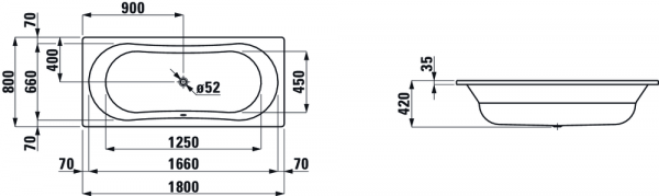 Ванна с шумоизоляцией 180x80 Laufen Thallium 2.2509.3.600.040.1 Ванна с шумоизоляцией 180x80 Laufen Thallium 2.2509.3.600.040.1