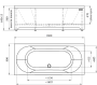 Ванна акриловая Radomir Вальс 180x80 1-01-0-0-1-183 белая пристенная с каркасом