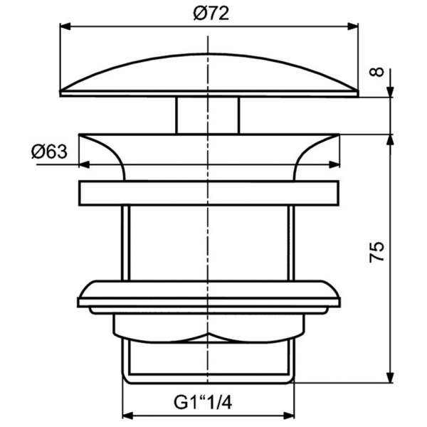 Специальный донный клапан 1 1/4" для раковины и чаш Ideal Standard J3291XG Специальный донный клапан 1 1/4" для раковины и чаш Ideal Standard J3291XG