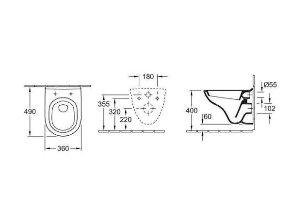 Унитаз Villeroy & Boch O.Novo 56881001 подвесной