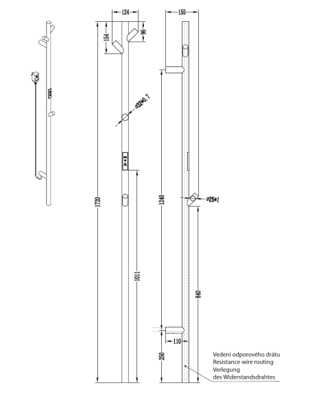 Полотенцесушитель электрический Bemeta 12x172 704151004 46W
