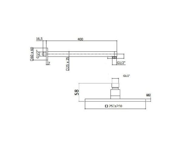 Верхний душ  BelBagno ROMANO ROM-SLD-CRM хром Верхний душ  BelBagno ROMANO ROM-SLD-CRM хром
