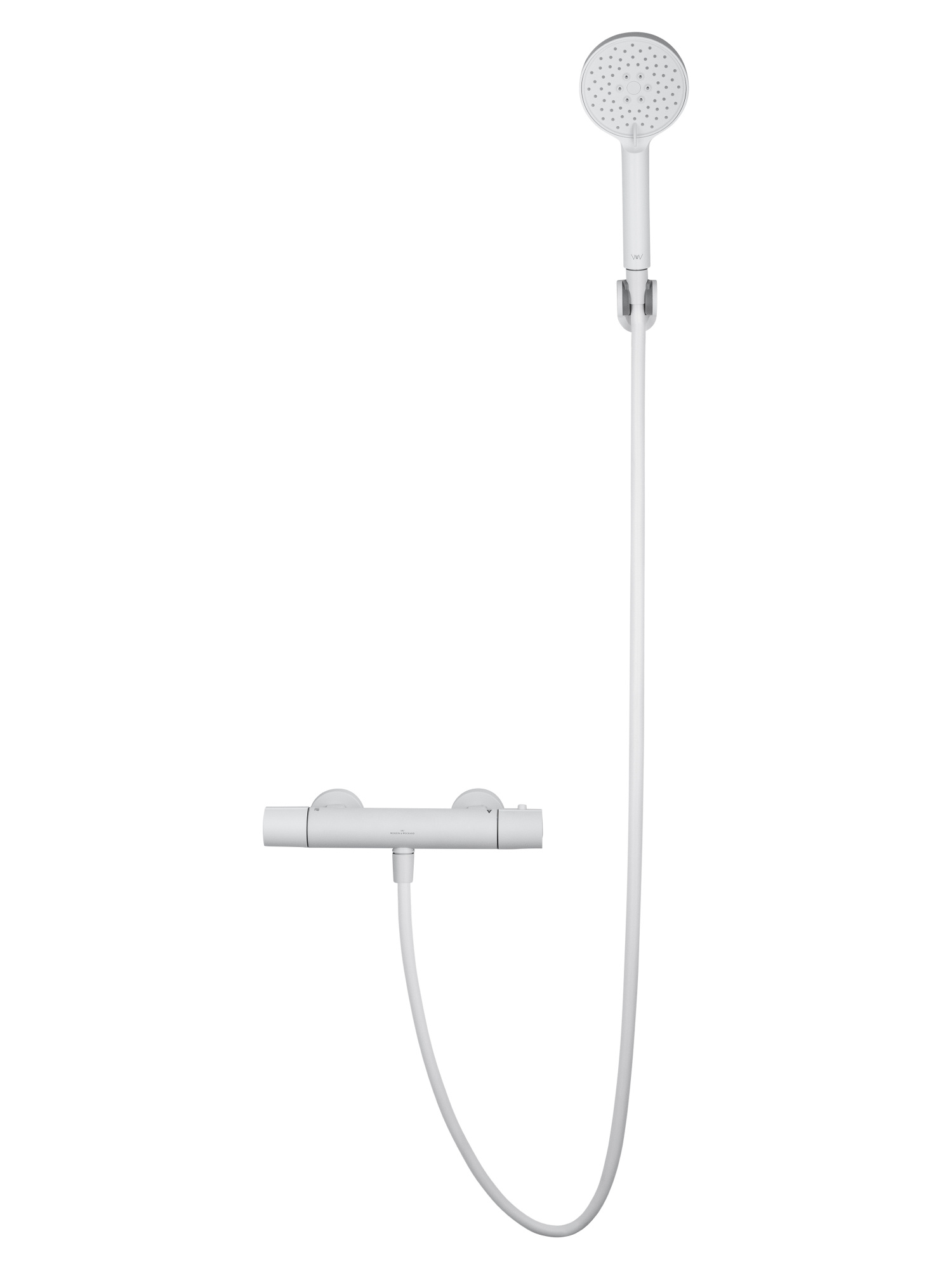 Смеситель для душа с термостатом и гарнитуром Wonzon & Woghand Inn 6 WW-B2029-A-MW белый матовый