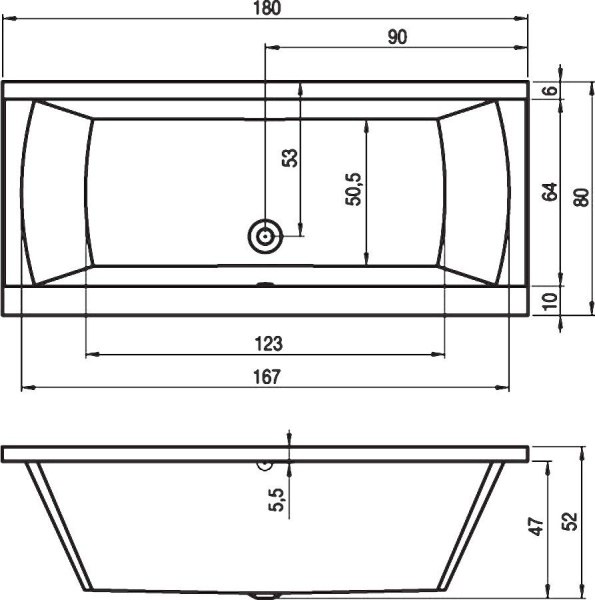 Ванна акриловая Riho Julia 180x80 B025001005