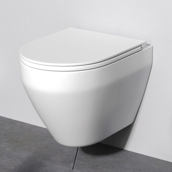 Унитаз подвесной безободковый с инсталляцией и кнопкой смыва AM.PM Spirit V2.0 IS47001.701700