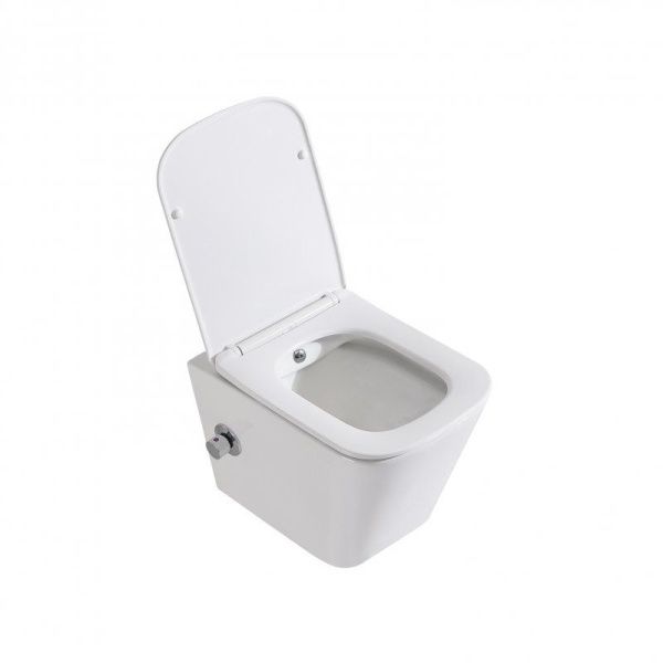 Унитаз подвесной с функцией биде и смесителем  BelBagno DUE BB3103CHR-BS/SC Унитаз подвесной с функцией биде и смесителем  BelBagno DUE BB3103CHR-BS/SC