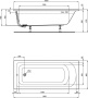 Прямоугольная ванна 180х80 см Ideal Standard K274801 HOTLINE Прямоугольная ванна 180х80 см Ideal Standard K274801 HOTLINE
