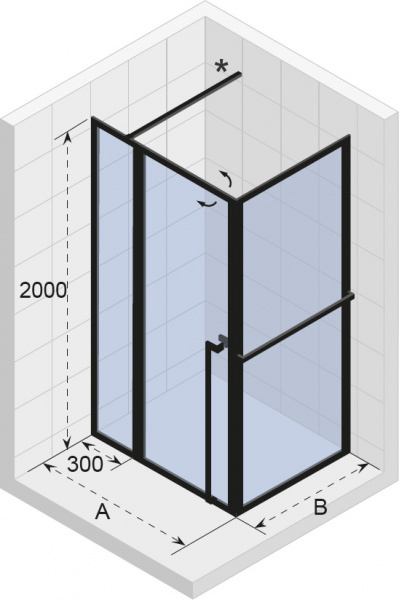 Душевое ограждение 120x80x200 RIHO SZ LUCID GD203 BLACK Душевое ограждение 120x80x200 RIHO SZ LUCID GD203 BLACK