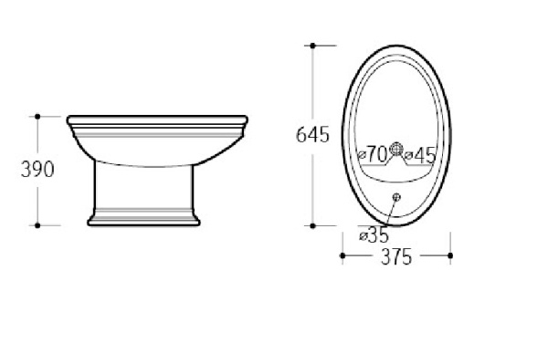 Биде Boheme Puro 960 напольное