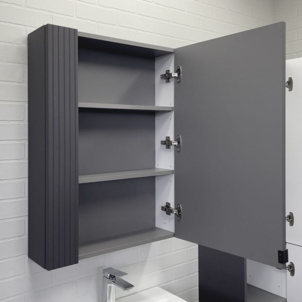 Шкаф зеркальный Comforty Лима 60 см 00-00019425 антрацит