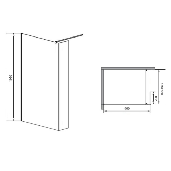 Душевая перегородка 90x195 см Loranto  CS-L801 90 Душевая перегородка 90x195 см Loranto  CS-L801 90