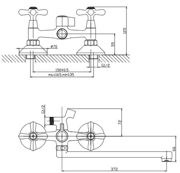 Смеситель для ванны с душевой лейкой Esko Vienna VN 31-2 хром