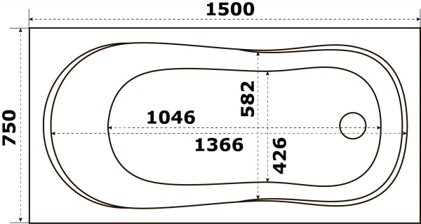 Ванна акриловая Azario Тенза 150х75 ТНВ0001 Ванна акриловая Azario Тенза 150х75 ТНВ0001
