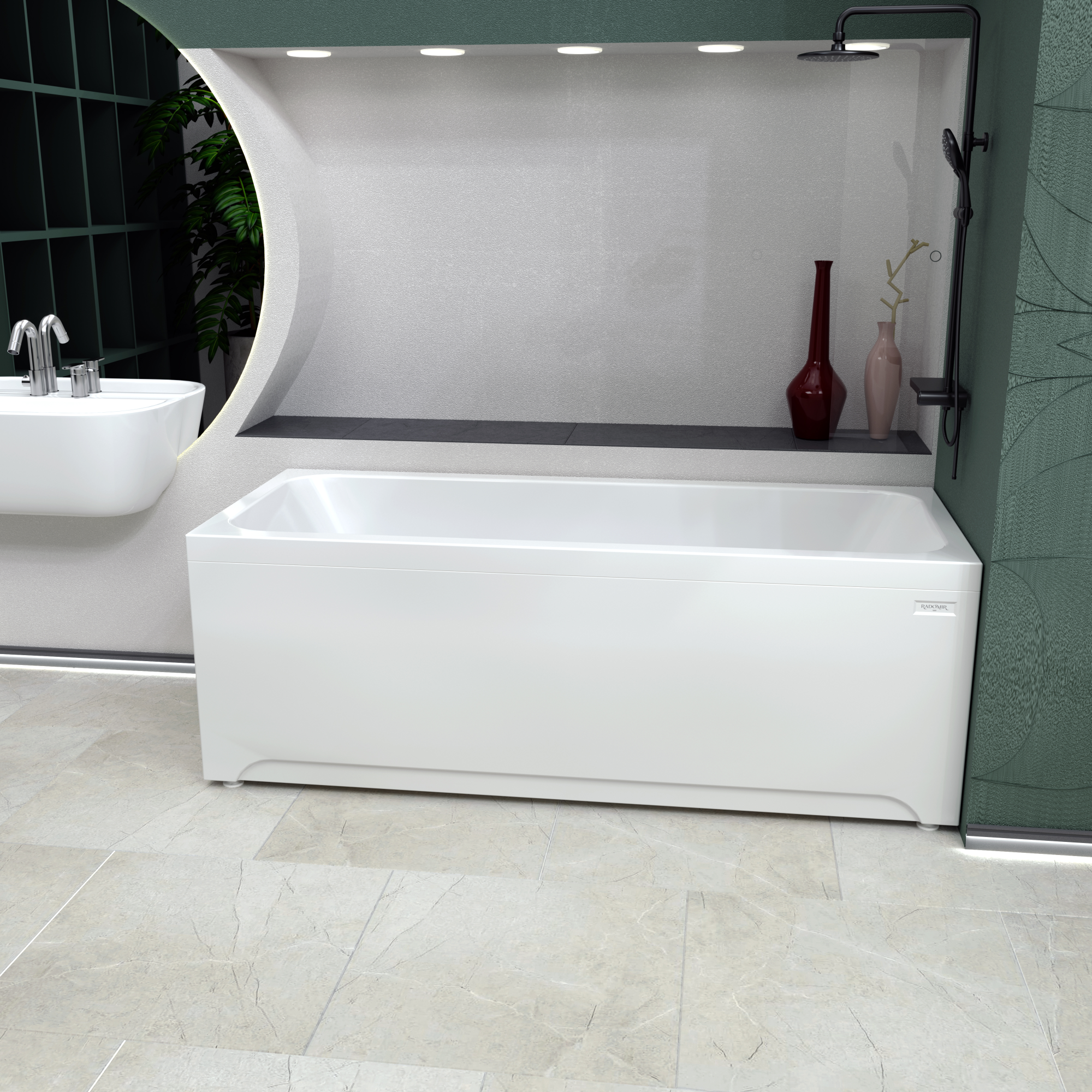 Ванна акриловая Radomir Патрисия 185x85 1-01-0-0-1-333 белая пристенная с каркасом
