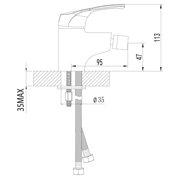 Смеситель для биде Lemark Omega LM3108C Смеситель для биде Lemark Omega LM3108C