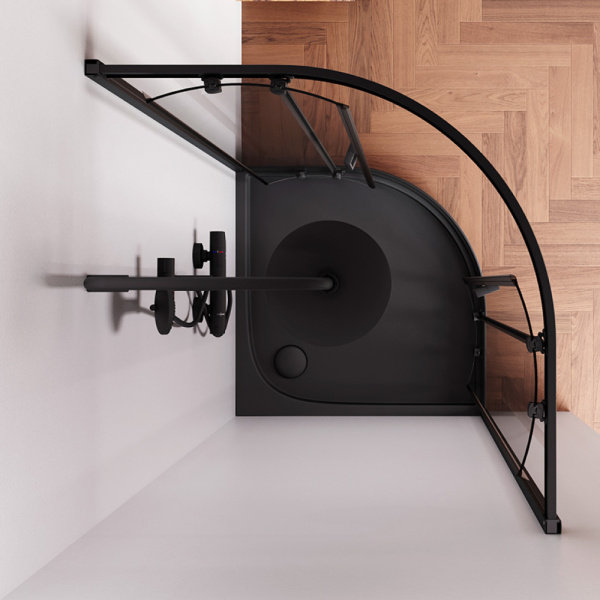 Душевой уголок AM.PM Gem 90x200x90 W90G-401-090BT профиль черный