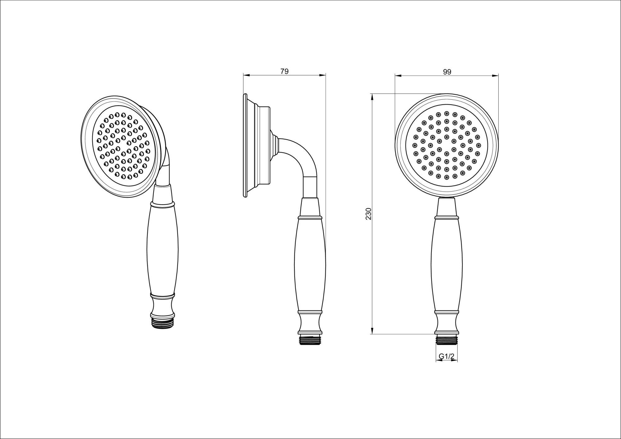 Душевая лейка Wonzon & Woghand WW-88SC07-BGM темный графит брашированный