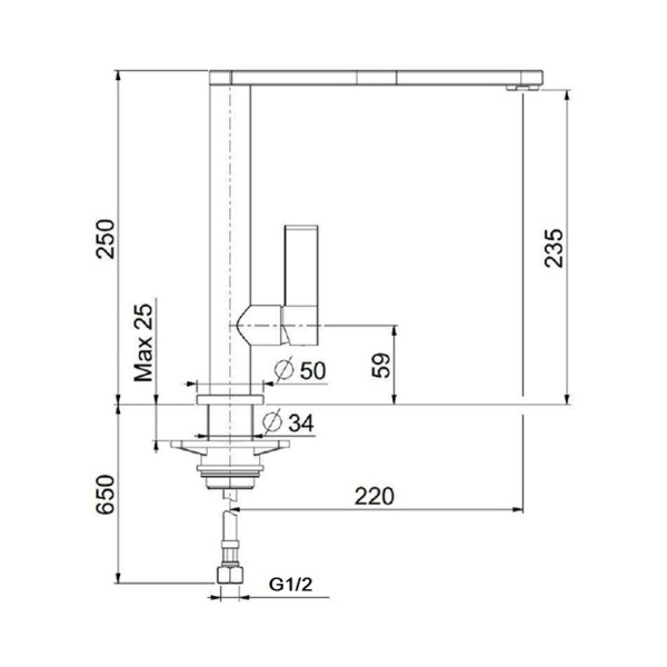 Смеситель для кухонной мойки Webert Essential EN920302441 черный со сталью матовый