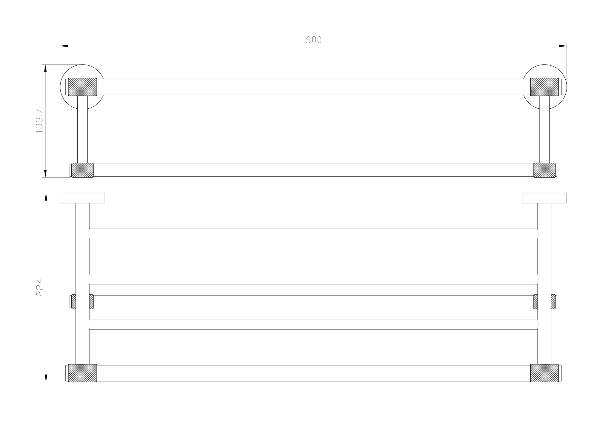 Полотенцедержатель с полкой Wonzon & Woghand Majestic WW-9281 черный с золотом глянцевый